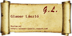 Glaser László névjegykártya